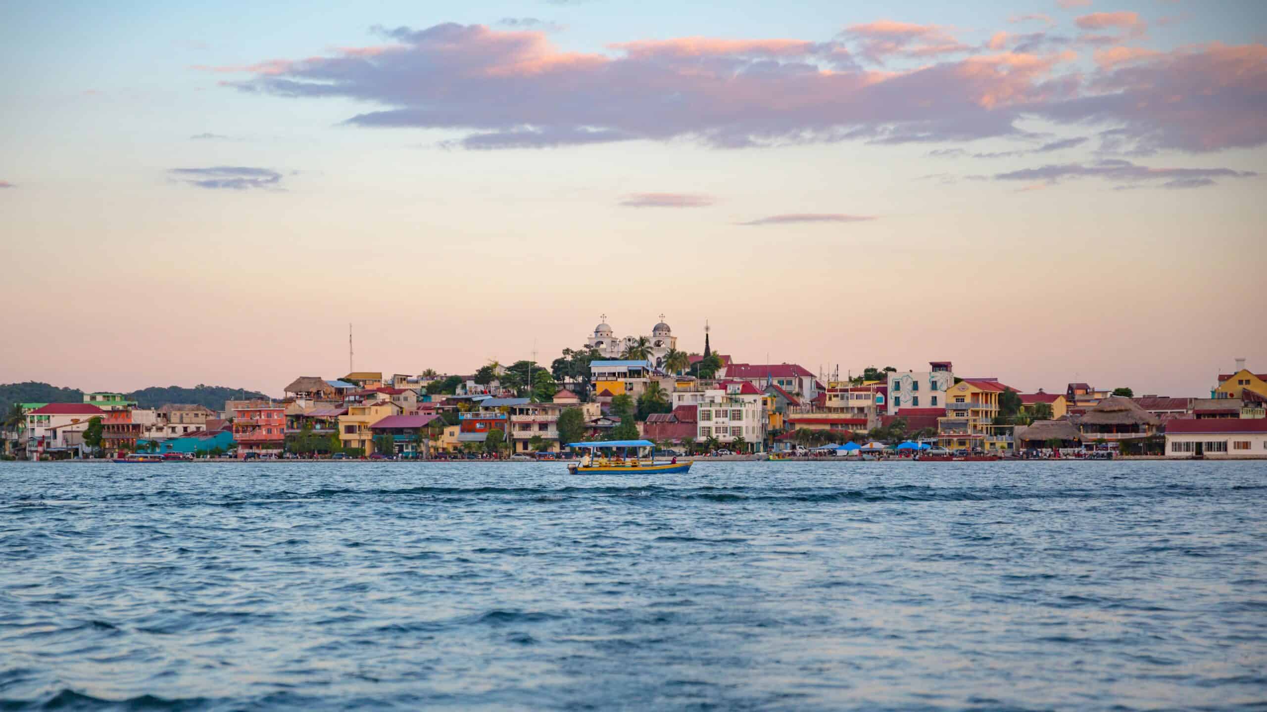Overview of city flores in Guatemala