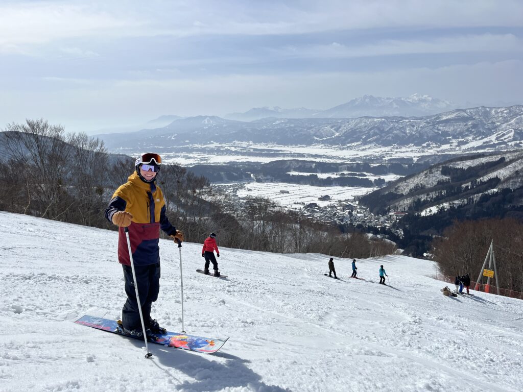 me on a monoski in nozawa onsen